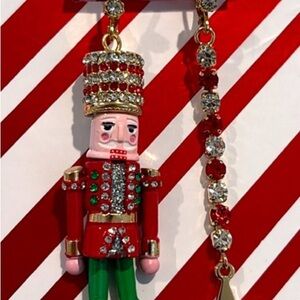 Betsey Johnson Red and Green Nutcracker Earrings